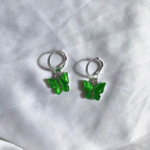 Royal Green Butterfly Earrings